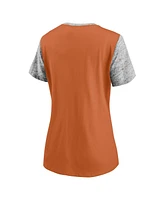 Fanatics Women's Burnt Orange/Heathered Gray Texas Longhorns Inside Pocket T-Shirt