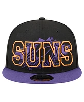 New Era Men's Black/Purple Phoenix Suns Sport Night Splatter 2-Tone 9FIFTY Snapback Hat