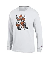 Champion Men's White Texas Longhorns Bevo Long Sleeve T-Shirt