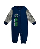 Outerstuff Baby Boys and Girls Navy Notre Dame Fighting Irish Playbook Colorblock Long Sleeve Coveralls