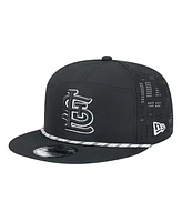 New Era Men's Black St. Louis Cardinals Laser Cut 9FIFTY Snapback Hat