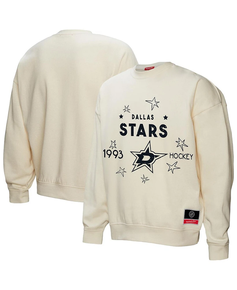 Mitchell & Ness Women's Cream Dallas Stars Logo 3.0 Pullover Sweatshirt