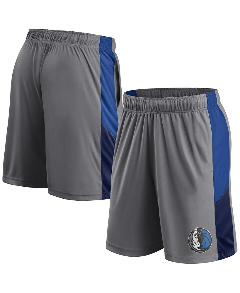 Fanatics Men's Gray Dallas Mavericks Practice Performance Shorts