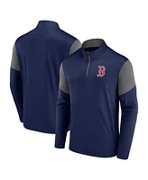 Fanatics Men's Navy Boston Red Sox Logo Quarter-Zip Top