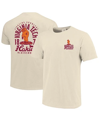 Image One Men's Cream Virginia Tech Hokies Comfort Colors Mascot Overlay T-Shirt