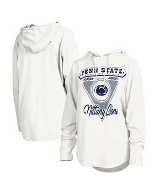 Pressbox Women's White Penn State Nittany Lions San Bruno Hoodie Long Sleeve T-Shirt