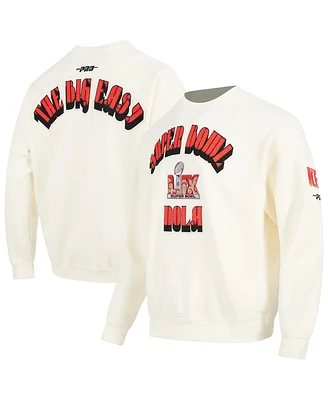 Pro Standard Men's Cream Super Bowl Lix Fleece Crewneck Sweatshirt