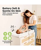 KeaBabies 2pk Isla Changing Pad Covers for Girl, Boy, Soft Contoured Diaper Table Cover Sheets Neutral