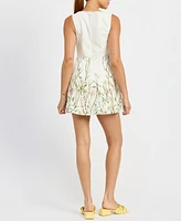 En Saison Women's Esmeralda Floral Square-Neck Mini Dress