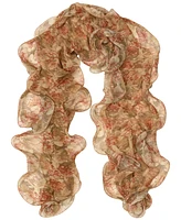 Lauren Ralph Pre-Spring Floral Double Ruffle Scarf