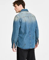 Hugo by Boss Men's Relaxed-Fit Distressed Denim Shirt