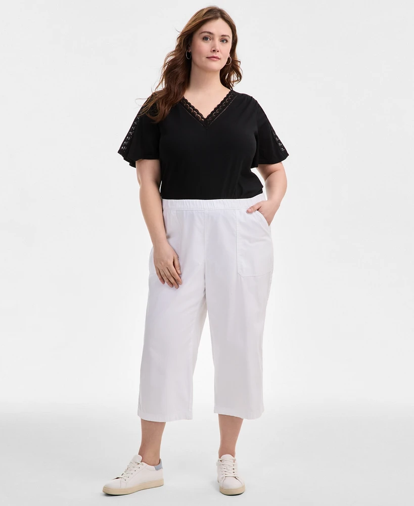 Style & Co Plus Pull-On Cropped Pants, Exclusively at Macy's