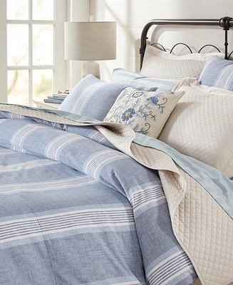 Charter Club Clifton Cotton/Linen Stripe 3-Pc. Comforter Set, King