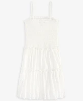With Jules Big Girl Eyelet Pull On Smocked Bodice Dress