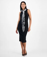 I.n.c. International Concepts Women's Tropical Leaf Border Print Square Scarf, Exclusively at Macy's