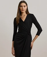 Lauren Ralph Women's Twist-Front Jersey Surplice Dress