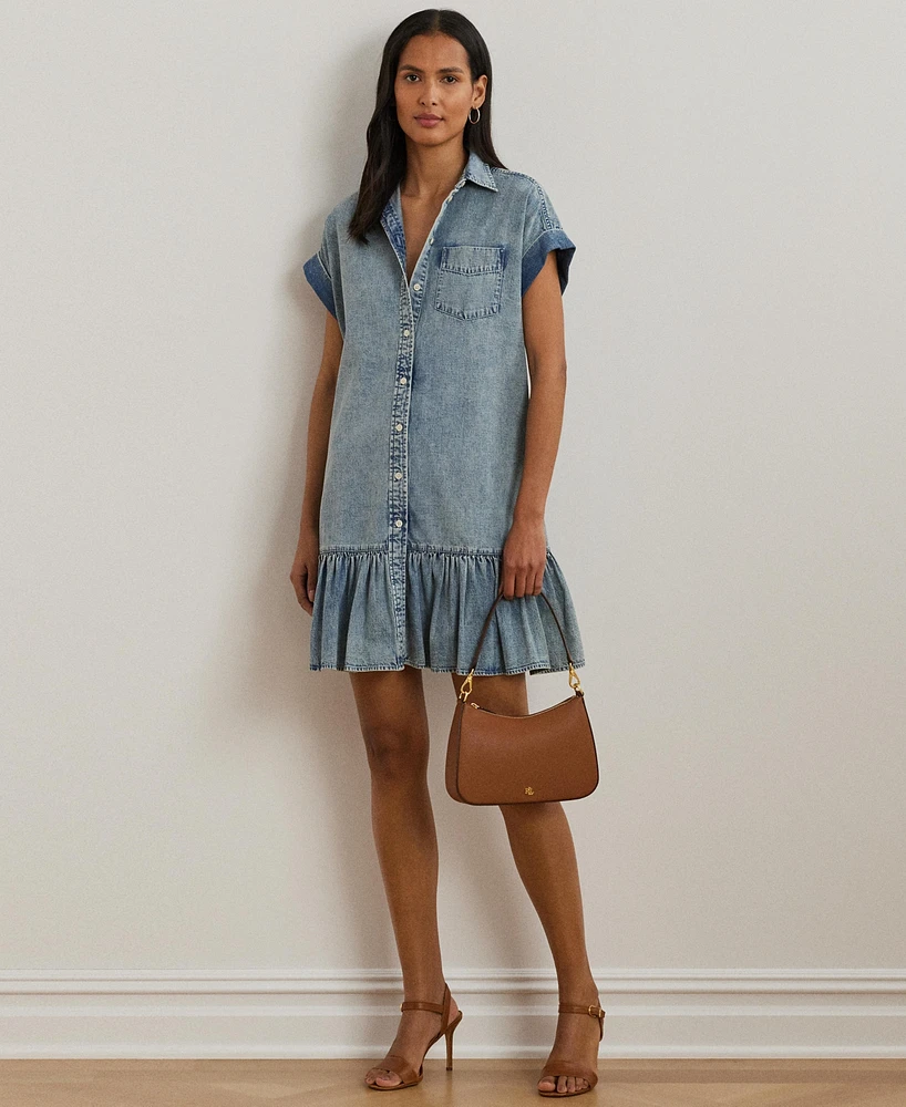 Lauren Ralph Women's Denim Short-Sleeve Shirtdress