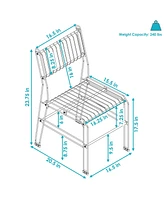Modern Steel Wire Armless Outdoor Dining Chair - 240-Pound Weight Capacity - Black - 23.75-Inch H - Set of 2