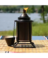 Outdoor Metal Patio Deck Poolside Lawn Tabletop Torch Set - Green, Blue, Orange