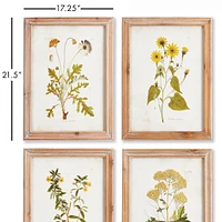 Golden Wildflower Study, Set Of 4
