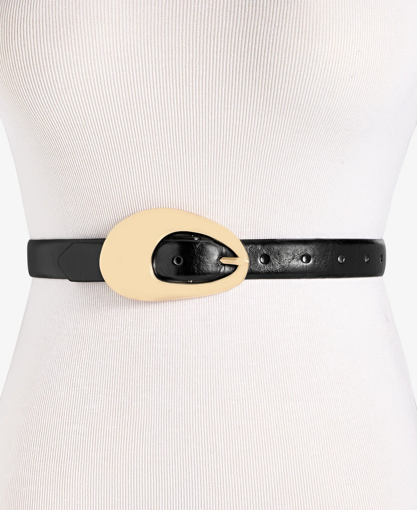 I.n.c. International Concepts Sculptural Oval Buckle Belt, Exclusively at Macy's