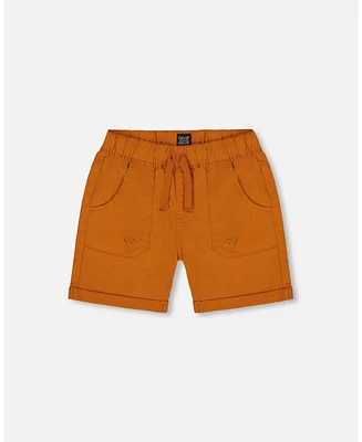 Deux par Toddler Boys Stretch Twill Short Vibrant Orange - Toddler|Child