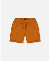 Deux par Toddler Boys Stretch Twill Short Vibrant Orange - Toddler|Child