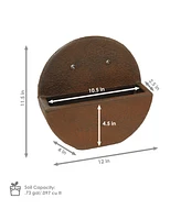 12" Round Wall Planter - Polyresin Wall-Hanging Flower Pot for Indoor or Outdoor - Dark Brown - Set of 4
