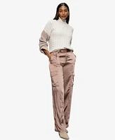 Sanctuary Women's High-Neck Boucle-Sleeve Sweater