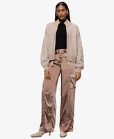 Sanctuary Women's Boucle-Knit Zip-Front Bomber Jacket