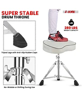 5 Core Drum Throne Padded Guitar Stool Adjustable Saddle Music Chair Seat Universal for Adults & Kids with Anti Slip Rubber Feet