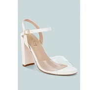 Perta Clear Strap Block Heel Sandals