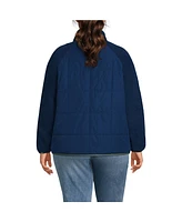 Lands' End Women's Plus Mixed Media High Pile Fleece Jacket