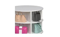 Revolving Shoe Storage Tower for Lazy Susan Organization