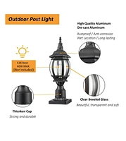 Moose Industrial Outdoor Post Light Exterior Post Lantern with Pier Mount Matte Black