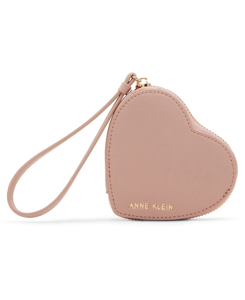 Anne Klein Valentines Day 3D Heart Zip Around Card Case