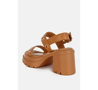 Urla Eyelet Detail Platform Heel Sandals