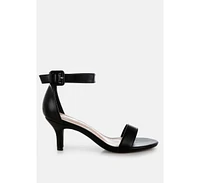 Feruda Faux Leather Kitten Heel Sandals