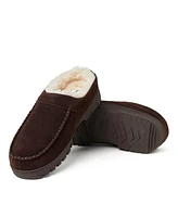 Dearfoams Men's Reed Genuine Suede Moccasin Toe Clog Slipper