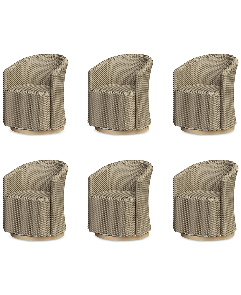 Reid Outdoor Dining 6pc Swivel Chair Set