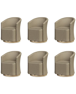 Reid Outdoor Dining 6pc Swivel Chair Set