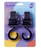 Sunveno Baby Stroller Hooks with Velcro Straps Set of 2