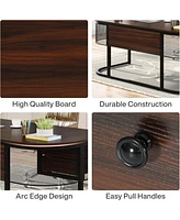 Tribesigns 63-Inch Executive Desk with 4 Drawers, Large Office Desk Computer Desk, Business Furniture Desk Workstation for Home Office, Dark Walnut