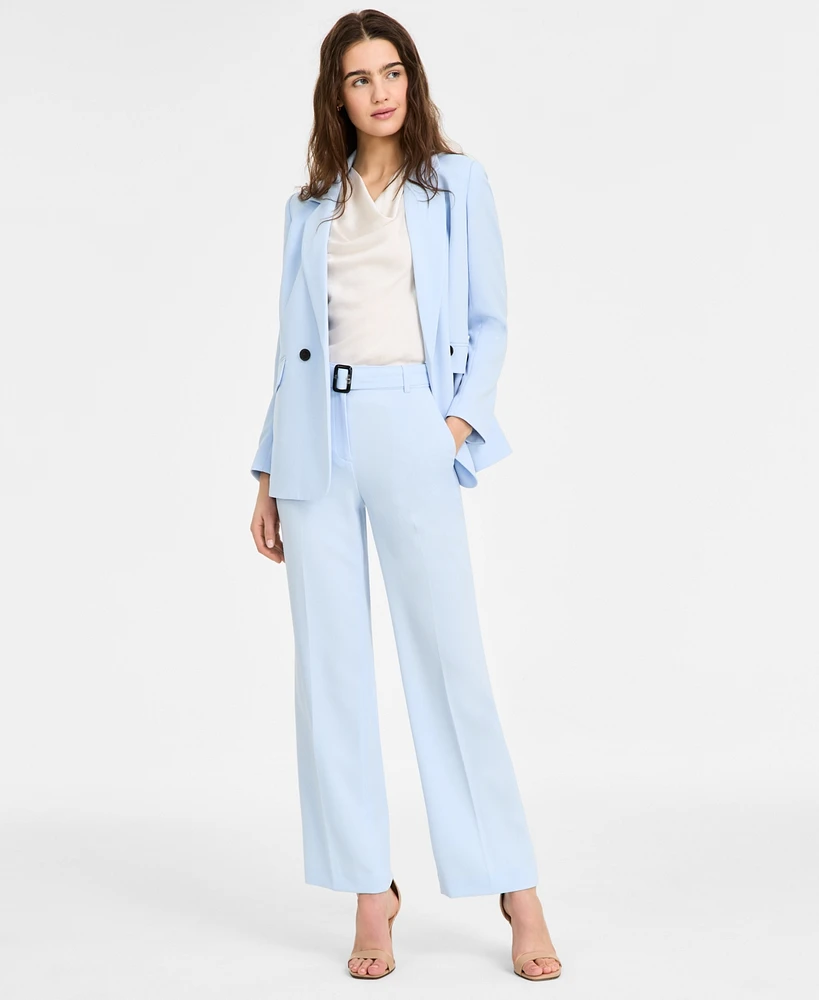 Bar Iii Women's High Rise Belted Wide Leg Pants, Exclusively at Macy's