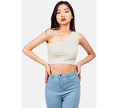 One Shoulder Knitted Crop Top