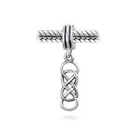 Bling Jewelry Romantic Celtic Love Knot Infinity Dangle Charm Bead Sterling Silver for Bracelet