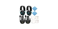 Walkers Razor Shooting Muffs (Black/Teal) (2 Pack) with Accessory