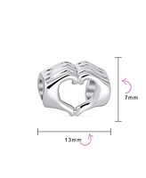 Bling Jewelry Bff Hand Sign Heart Symbol I Love You Charm Bead Sterling Silver for Bracelet