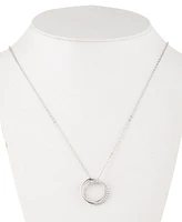 Lauren Ralph Lauren Sterling Silver Cubic Zirconia Pave Pendant Necklace, 16" + 3" extender