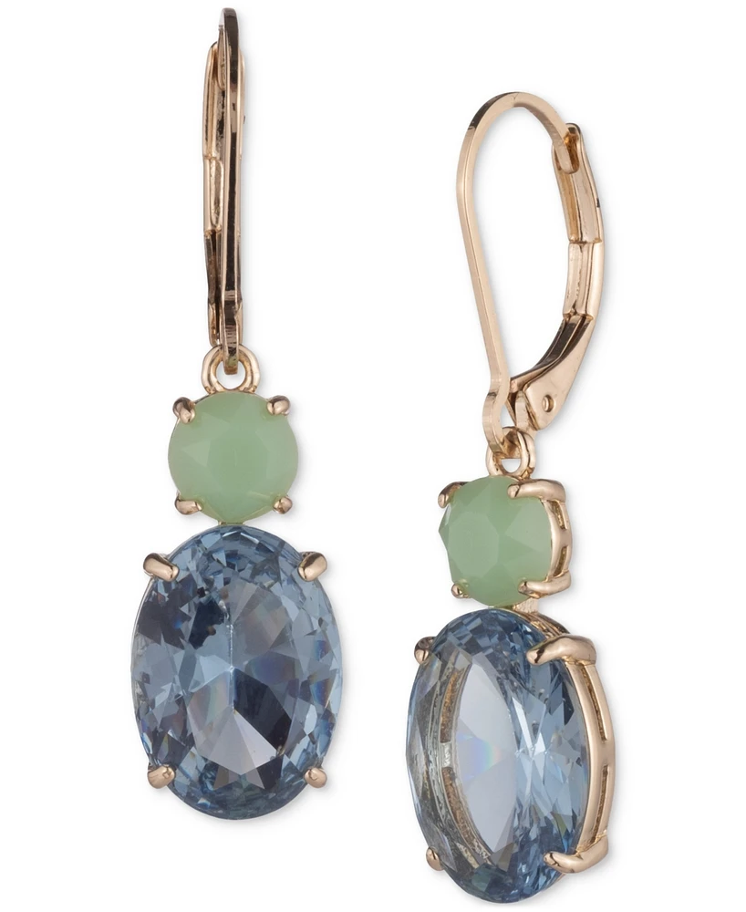 Lauren Ralph Lauren Gold-Tone Oval Stone Double Drop Earrings